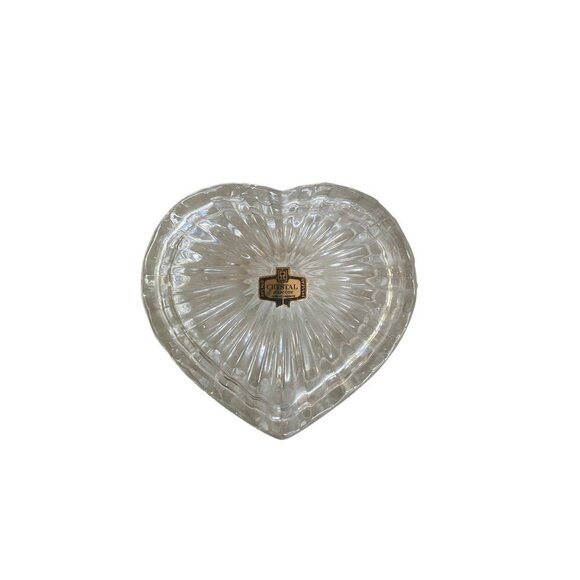 Zajecar 24%‎ Lead Crystal Heart Shaped Trinket Vanity Box Lid - Picture 2 of 6